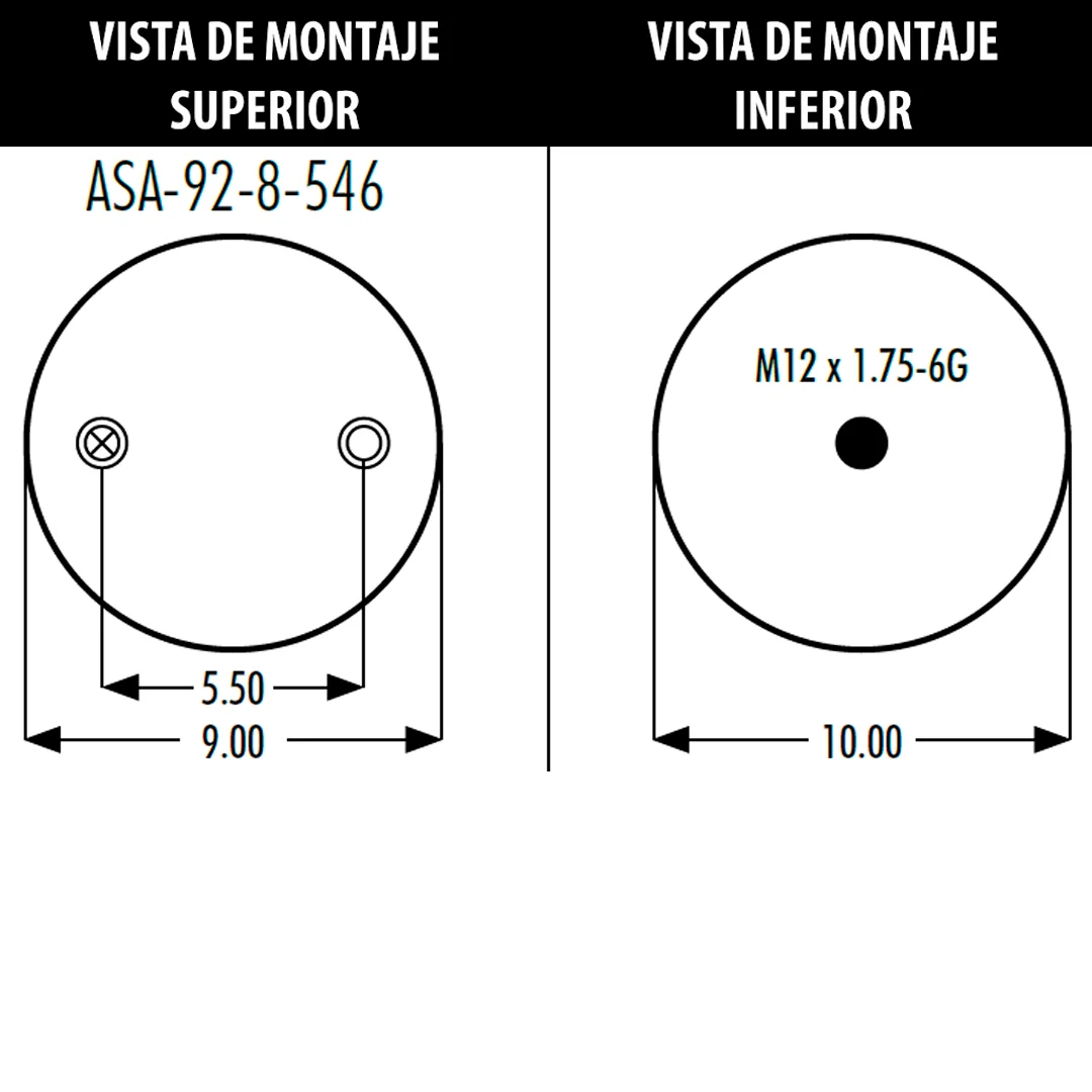 PULMON DE SUSPENSION 1T15XMR-7 CAMIONES MACK Y VOLVO 1R12-647 (8463) GOODYEAR - Image 2