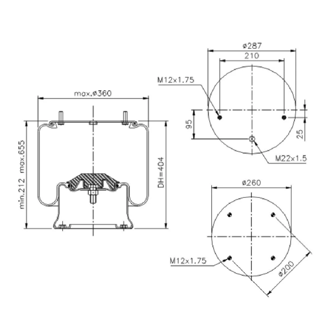 PULMON DE SUSPENSION 1T19 L-11 SAF HOLLAND 1R14-729 (6348) HANN - Image 2