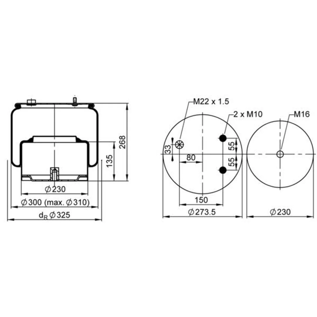 PULMON DE SUSPENSION EJE MOTRIZ CAMION DAF 2469180 HANN - Image 2