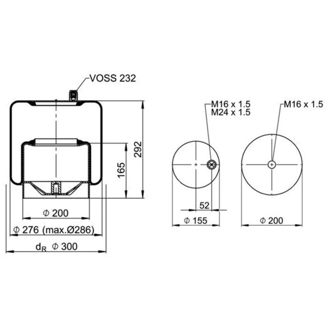 PULMON DE SUSPENSION EJE TRASERO CAMION MERCEDES BENZ A9423202821 HANN - Image 4