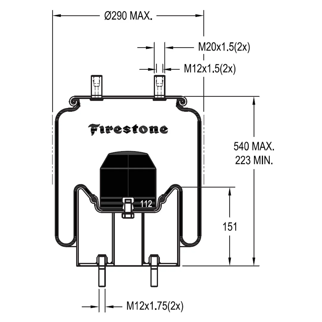 PULMON DE SUSPENSION 1T15M-8 10025055 (950490) EQUIPO RANDON FIRESTONE - Image 2
