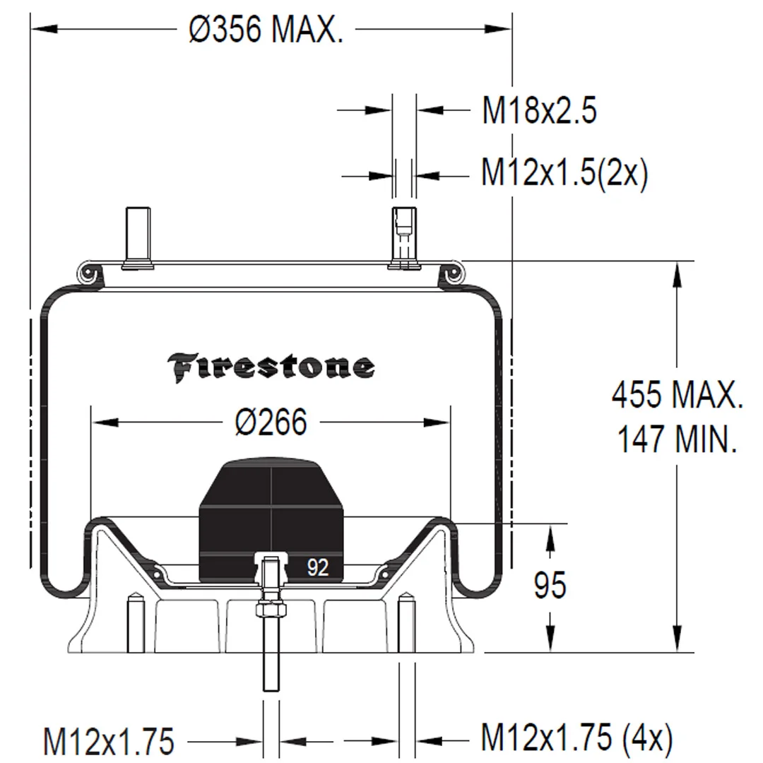 PULMON DE SUSPENSION 1T19LC-7 10025405 (954208) EQUIPO RANDON FIRESTONE - Image 2