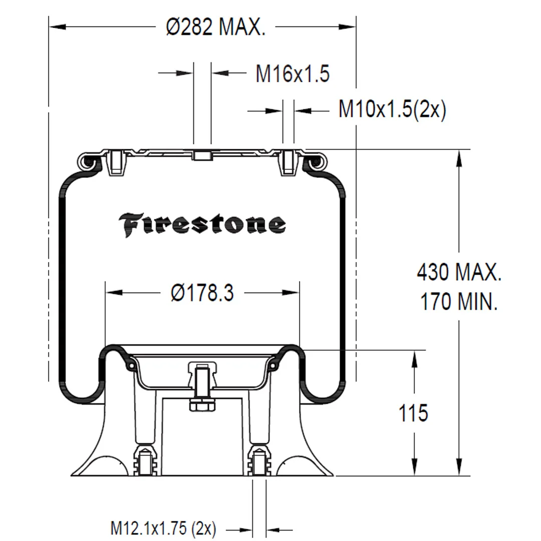 PULMON DE SUSPENSION EJE PORTADOR 2517987 CAMION SCANIA FIRESTONE - Image 2