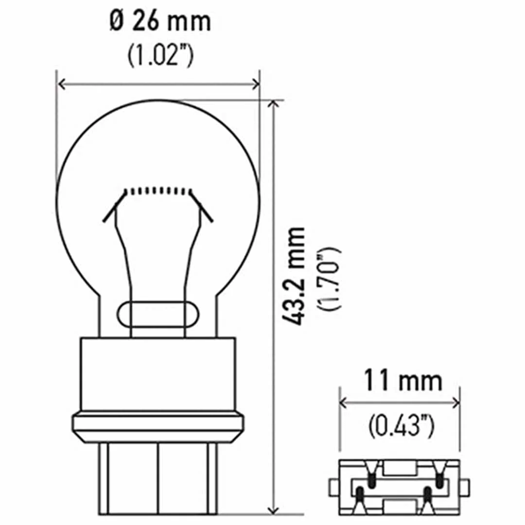 AMPOLLETA COLA DE PEZ 12V 27/7W DOS CONTACTOS HELLA - Image 3