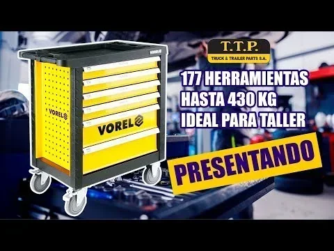 CARRO DE TRABAJO CON HERRAMIENTAS 177 PIEZAS VOREL
