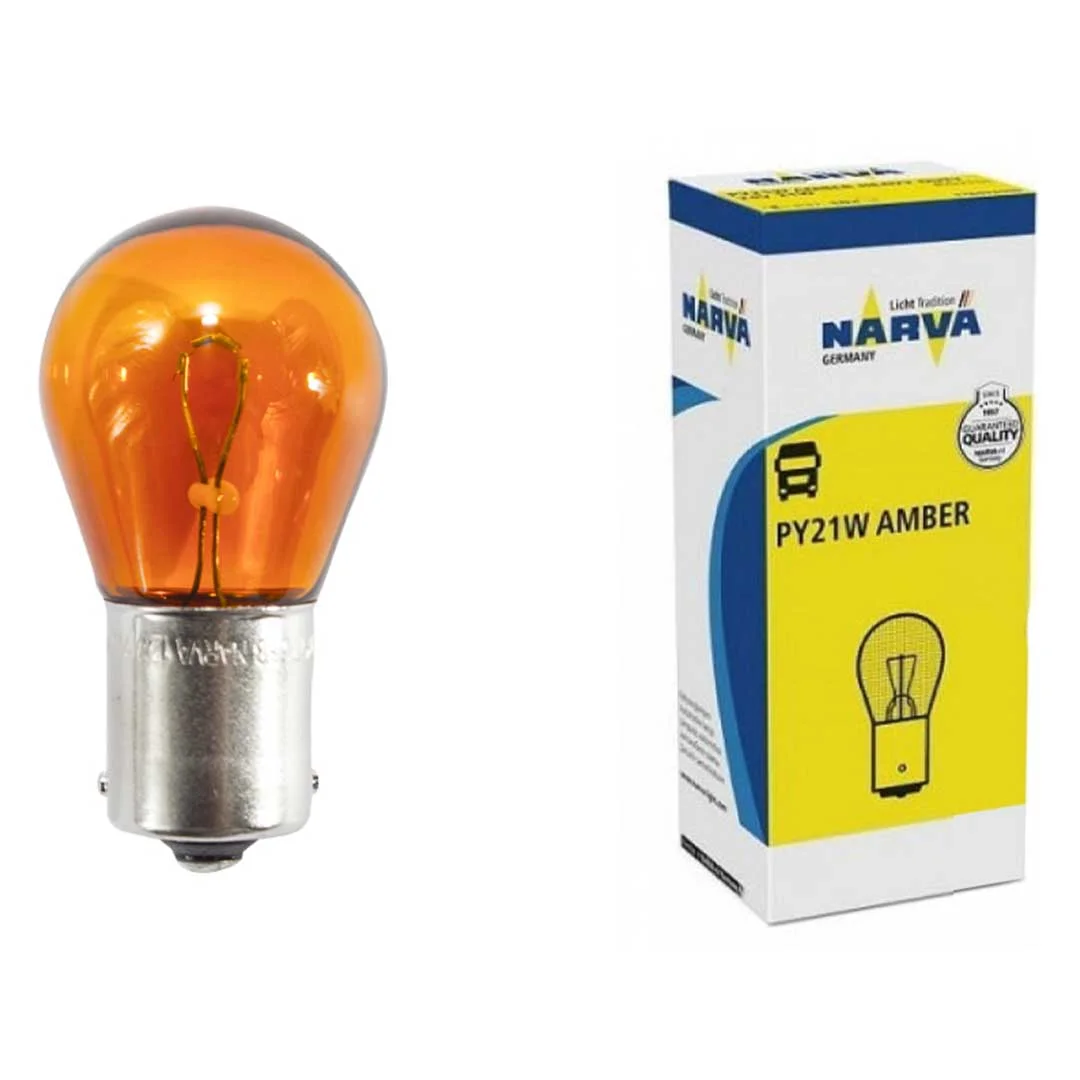 AMPOLLETA GLOBO GRANDE 24V 21W ÁMBAR NARVA