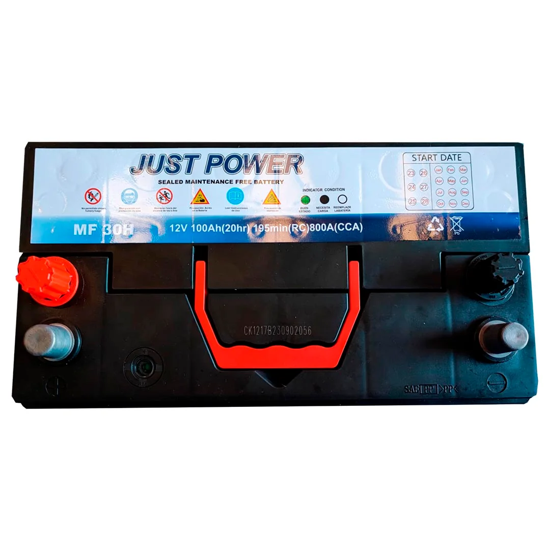 BATERIA 12V 100 AH 800 CCA BORNE ESTANDAR + IZQ JUST POWER - Image 2