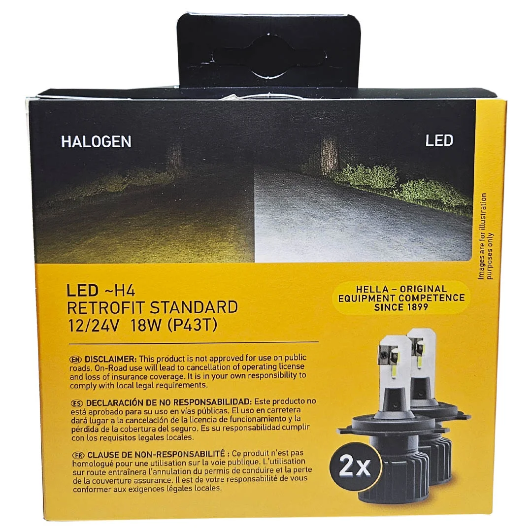 KIT DE AMPOLLETAS HELLA LED RETROFIT H4 12 Y 24V - Image 2