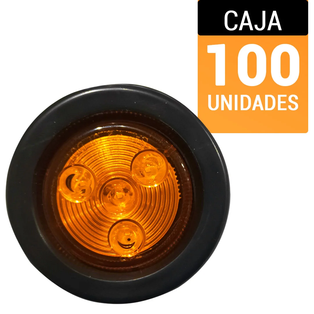 FOCO TROCHA LED MV 2" AMBAR CAJA 100 UNIDADES - Image 1