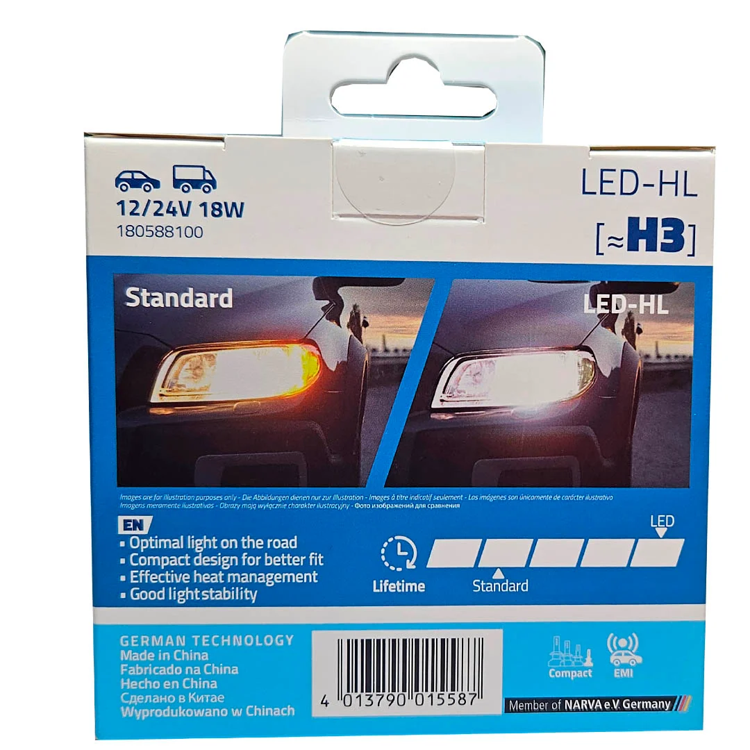 KIT AMPOLLETAS LED H3 12-24V 19W NARVA - Image 6