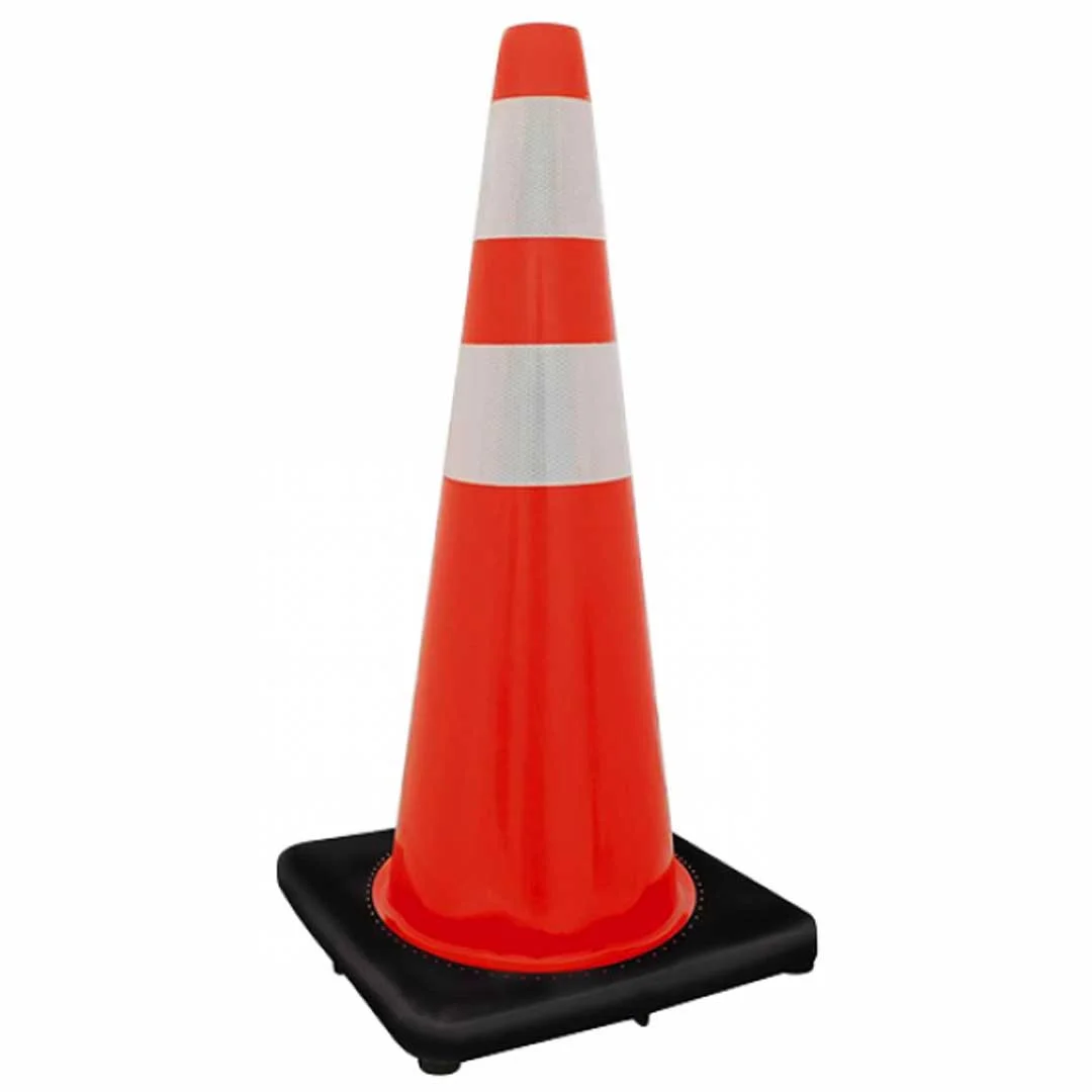 CONO DE SEGURIDAD PVC REFLECTANTE 70 CM BASE NEGRA